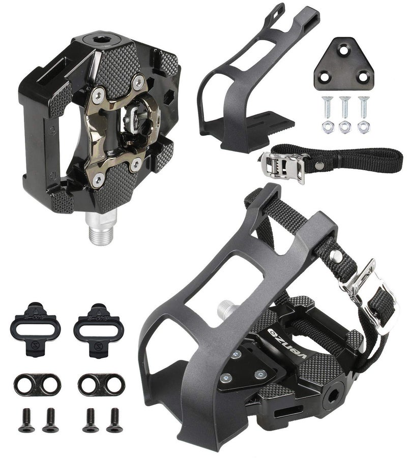 Venzo Fitness Exercise Indoor Bike Compatible with Shimano SPD Pedals with Adjustable Toe Clips & Cleats No Noise - New Model with Stronger Axle - Image 4